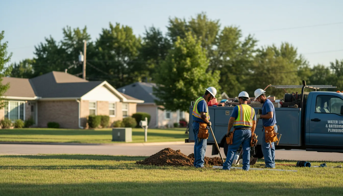Residential water line and bathroom plumbing service in Portage, OH